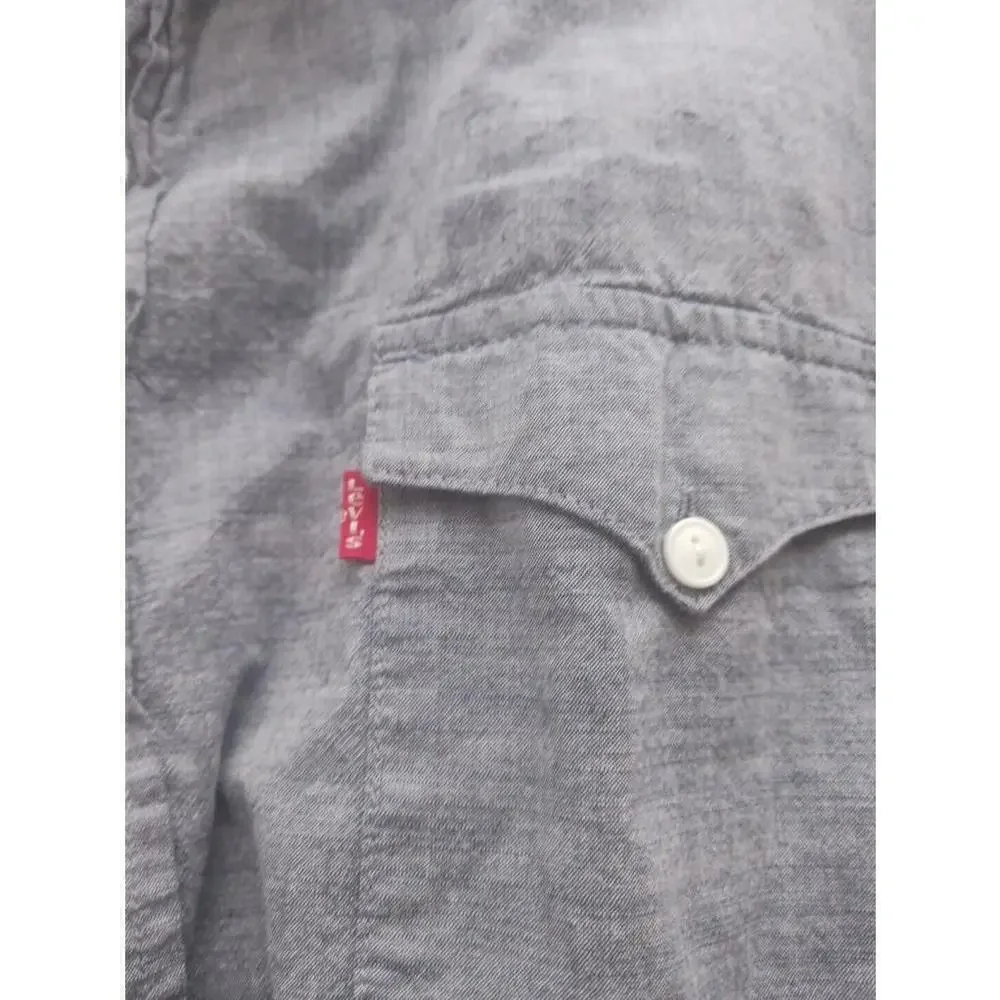 Levi's Nevin Denim Western Button Up Shirt Blue XL